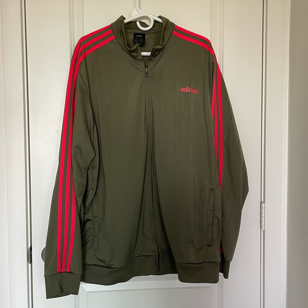 Adidas neon pink 3 stripes track jacket